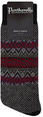 Pantherella Fairisle knitted cashmere socks