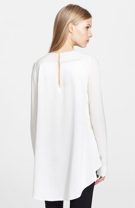 Narciso Rodriguez Silk Georgette High/Low Blouse