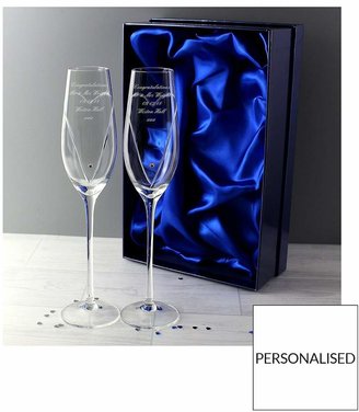 Personalised Heart Flutes With Swarovski Crystal Elements