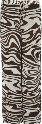 MICHAEL Michael Kors Zebra-print crepe wide-leg pants
