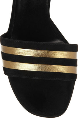 Saint Laurent Striped suede and metallic-leather sandals
