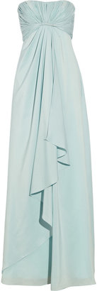 Mikael Aghal Gathered matte-satin gown
