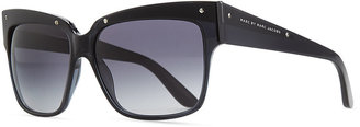 Marc by Marc Jacobs Plastic Square Sunglasses, Black/Gray