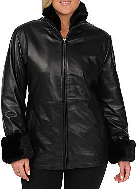 JCPenney Excelled Leather Car Coat - Plus