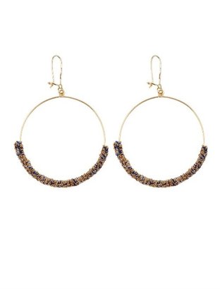 Carolina Bucci Gold & woven silk hoop earrings