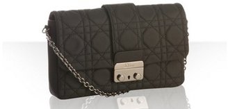 Christian Dior black cannage matte leather shoulder bag
