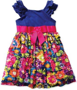 Sweet Heart Rose Little Girls' Flutter-Sleeve Floral Dress