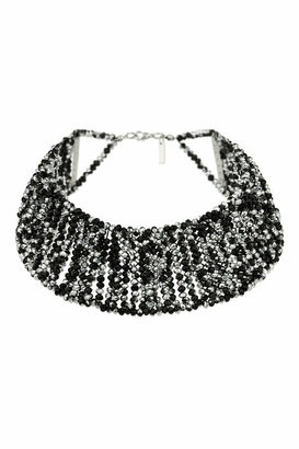 Topshop Freedom at topshop.100% metal. Beaded choker made from rows of jet black and silver faceted beads, unfastened length 15 inches with 3 inch extension chain.