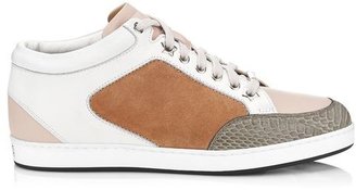 Jimmy Choo Miami Lychee Leather and Elaphe Sneakers