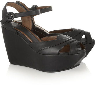 Marni Leather wedge sandals