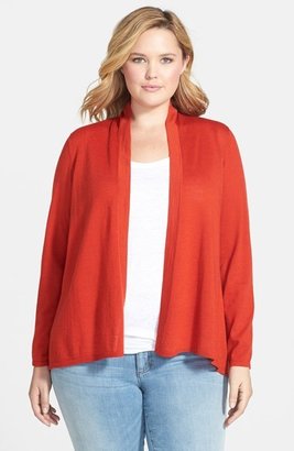 Eileen Fisher Merino Wool Jersey Cardigan (Plus Size)