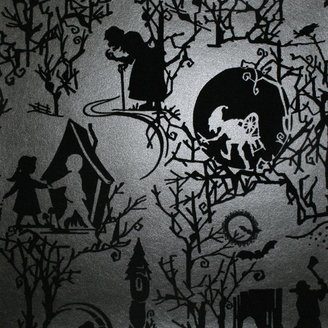 Graham & Brown Black midnight fairytoile flock wallpaper
