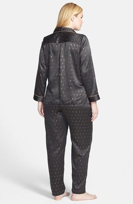 Betsey Johnson 'Sexy' Print Satin Pajamas (Plus Size)