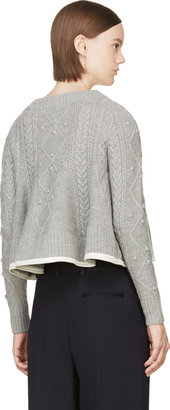 Sacai Luck Grey Trapeze Cable Knit Sweater