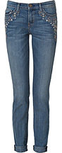 Current/Elliott The Rolled Skinny Jeans in Super Loved & Embroidery