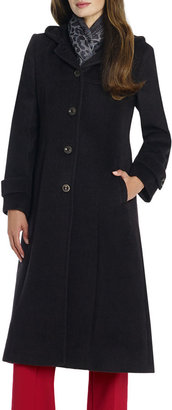 Jones New York Button-Front Wool Coat with Hood