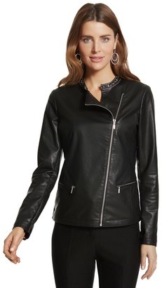 Chico's Jeweled Faux-Leather Jacket