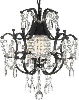 Gallery Versailles 1-Light Wrought Iron and Crystal Chandelier