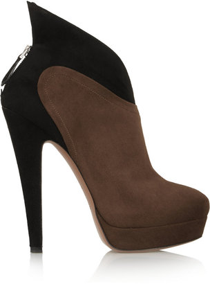 Alaia Two-tone suede ankle boots