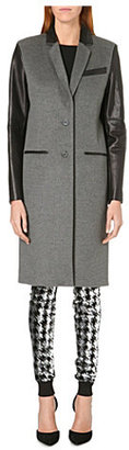 MICHAEL Michael Kors Leather-panel wool-blend coat