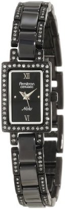 Swarovski Armitron Women's 75/3955BKTI Crystal Accented Black Ion-Plated Black Ceramic Bracelet Watch