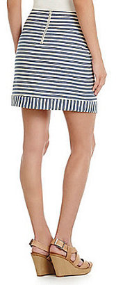 Gianni Bini Ashley Striped Asymmetrical Wrap Skirt