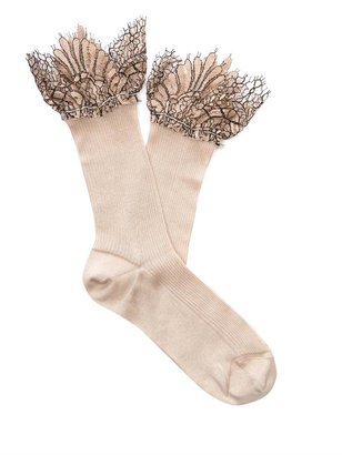 Freda Lace-trim socks