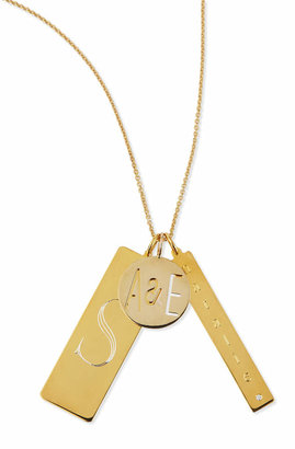 Sarah Chloe 14k Gold Plated Edie 3-Pendant Necklace with Personalized Monogram, Initial & Name