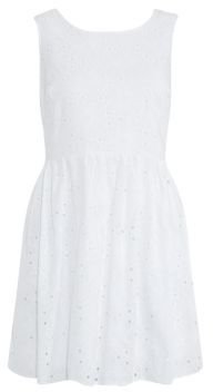 New Look Petite White Broderie Daisy Dress