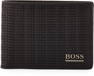 HUGO BOSS Woven-Embossed Bi-Fold Wallet