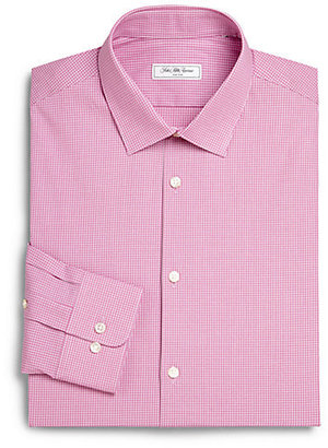 Saks Fifth Avenue Modern-Fit Micro Check Dress Shirt