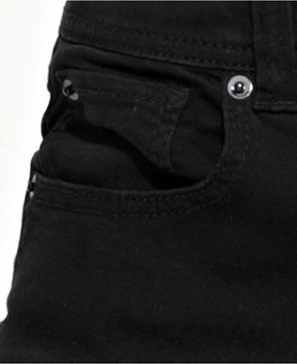 INC International Concepts Petite Jeans, Narrow Bootcut Flap-Pocket, Black Wash