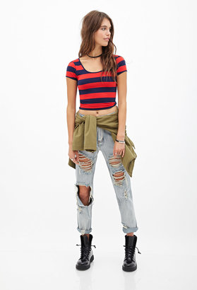 Forever 21 Forever21 Striped Crop Top