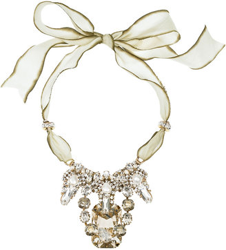 Bijoux Heart Deco Blanc 24-karat gold-plated necklace