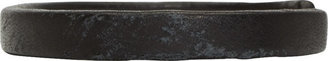 Maison Margiela Black Distressed Leather Cuff Bracelet