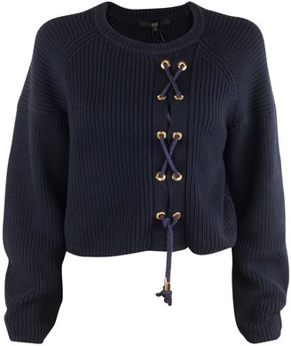 Tibi Lace Up Pullover Sweater