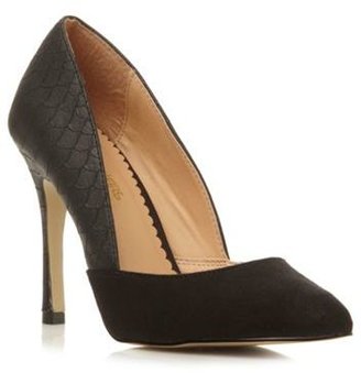 Head Over Heels by Dune Black pointed toe high heeled court shoe