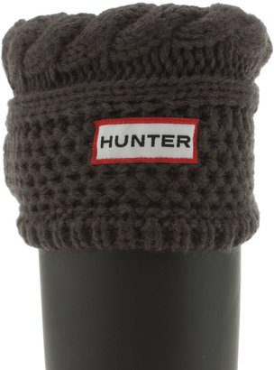 Hunter Accessories Grey Moss Cable Cuff Tall Sock Socks