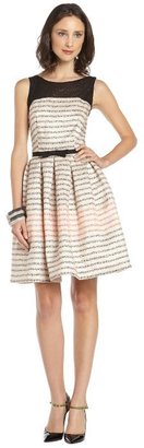 Taylor blush and black striped party dress