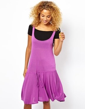 American Apparel Waisted Dress - Purple