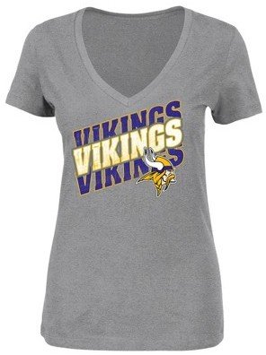 NFL Minnesota Vikings Respect Us II V-Neck Tee - Heather Grey