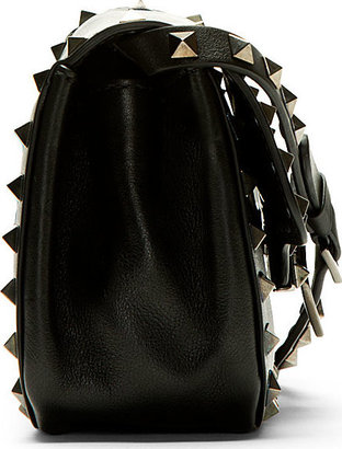 Valentino Black Matte Leather Rockstud Cross Body Bag