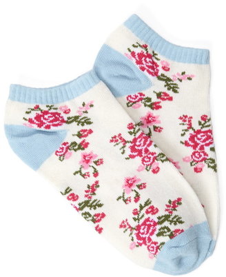 Forever 21 rose pattern ankle socks
