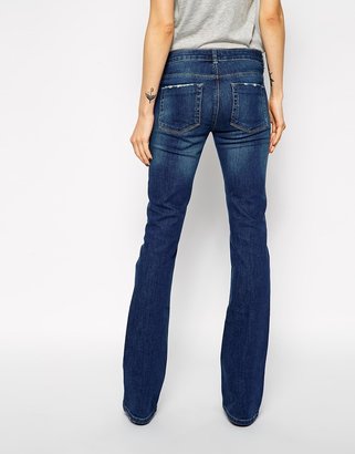 ASOS Lennox Kick Flare Jeans in Mid Wash Blue