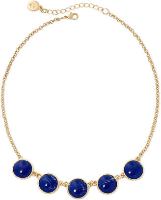 Liz Claiborne Blue Stone Gold-Tone Collar Necklace