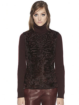 Gucci Persian Lamb Fur & Cashmere Turtleneck Sweater