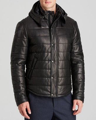 Vince Lightweight Quilted Leather Puffer