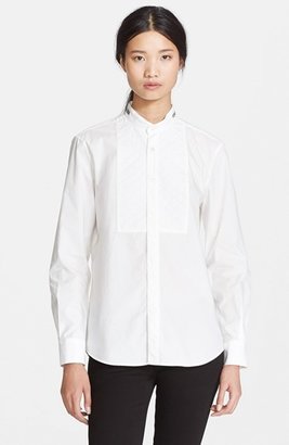 EACH X OTHER Embroidered Collar Quilted Bib Tuxedo Shirt