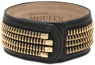 Alexander McQueen Zip Leather Cuff