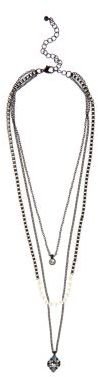 New Look Black Multi Layered Mini Pendant Necklace